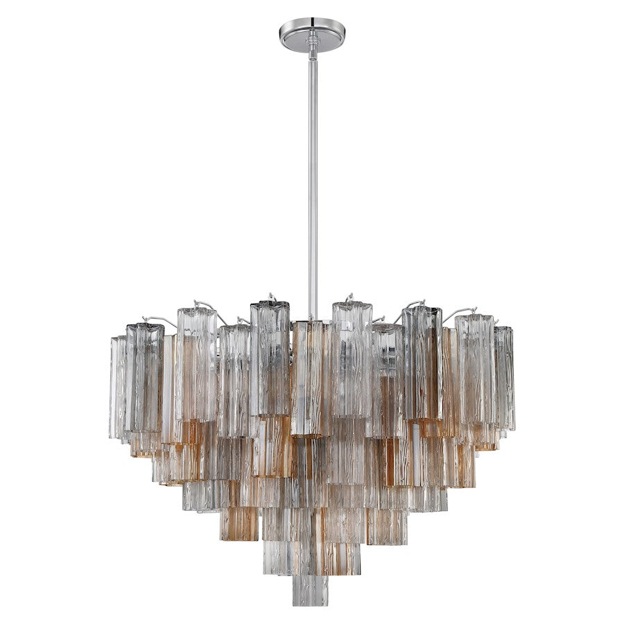 Crystorama Addis 16 Lt Chandelier, Chrome/Tronchi Glass Autumn - ADD-316-CH-AU