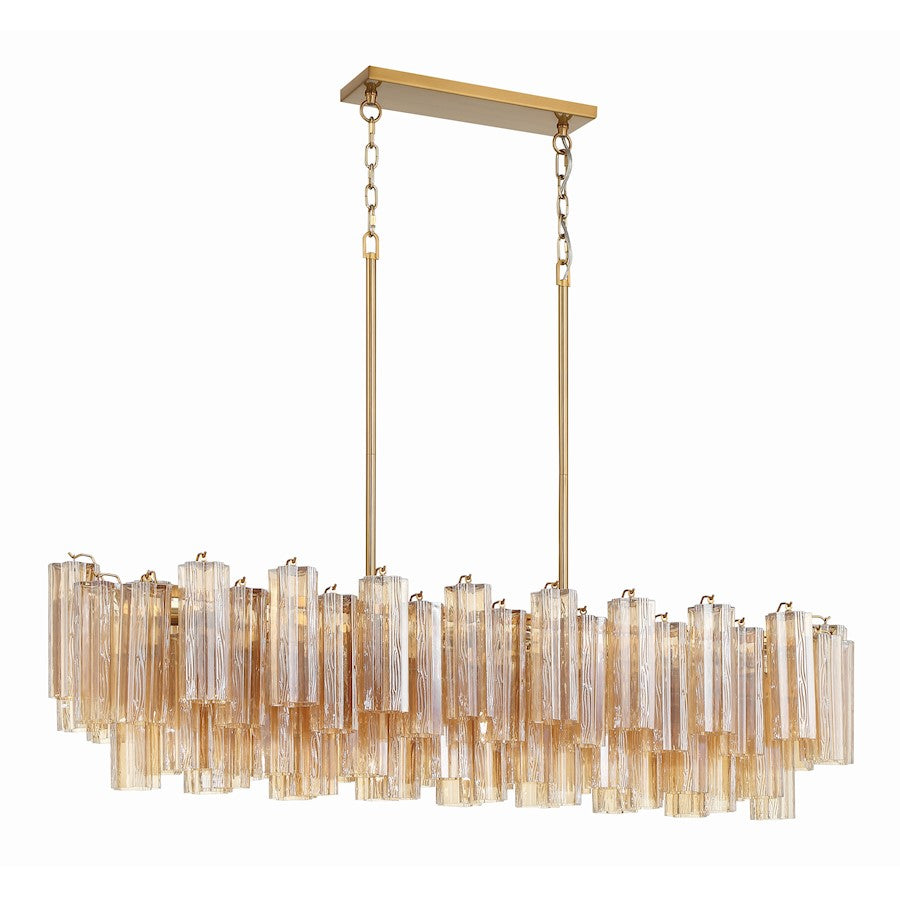 14 Light Chandelier, Aged Brass