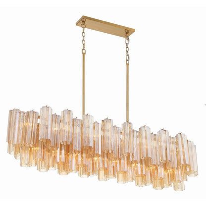 14 Light Chandelier, Aged Brass