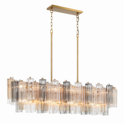 14 Light Chandelier, Aged Brass