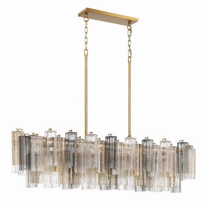 14 Light Chandelier, Aged Brass