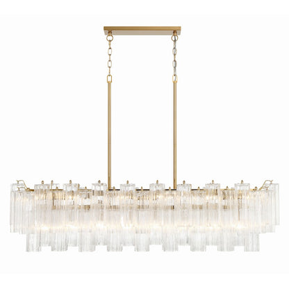 Crystorama Addis 14 Light Chandelier, Aged Brass - ADD-317-AG-CL