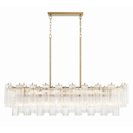 Crystorama Addis 14 Light Chandelier, Aged Brass - ADD-317-AG-CL