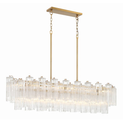 14 Light Chandelier, Aged Brass