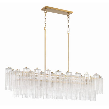 14 Light Chandelier, Aged Brass