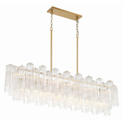 14 Light Chandelier, Aged Brass