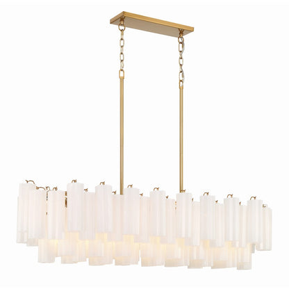 14 Light Chandelier, Aged Brass