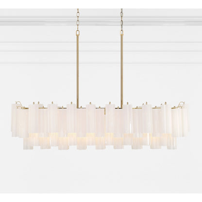 14 Light Chandelier, Aged Brass