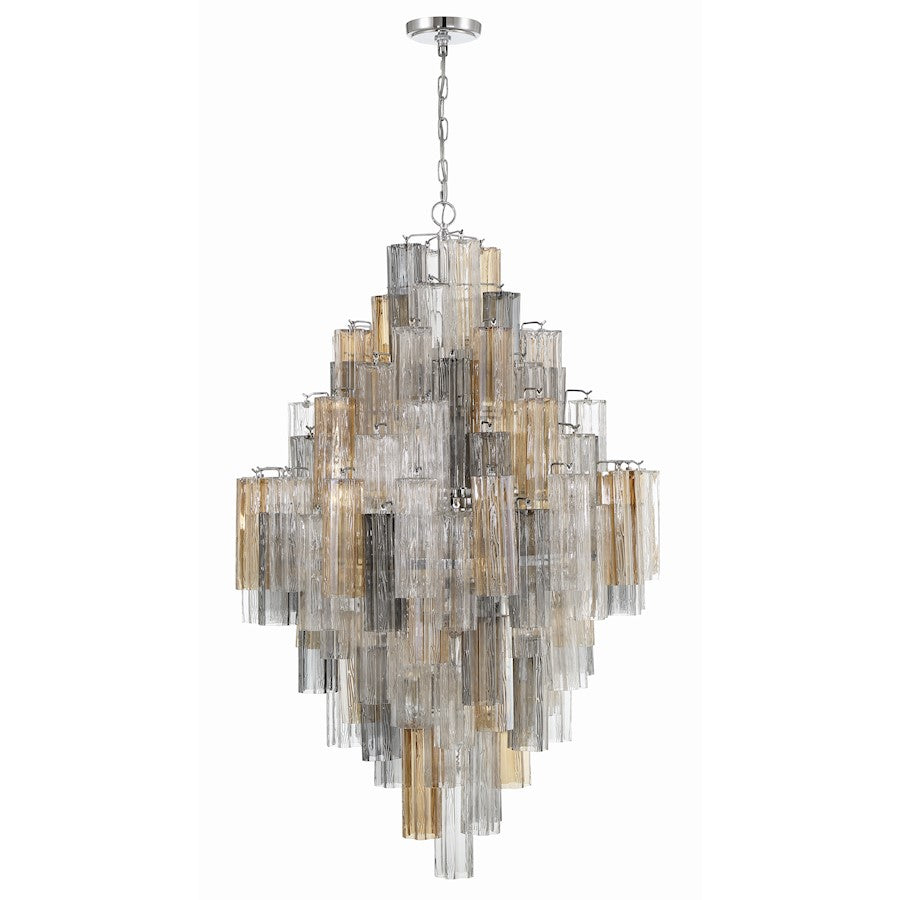 20 Light Chandelier, Polished Chrome