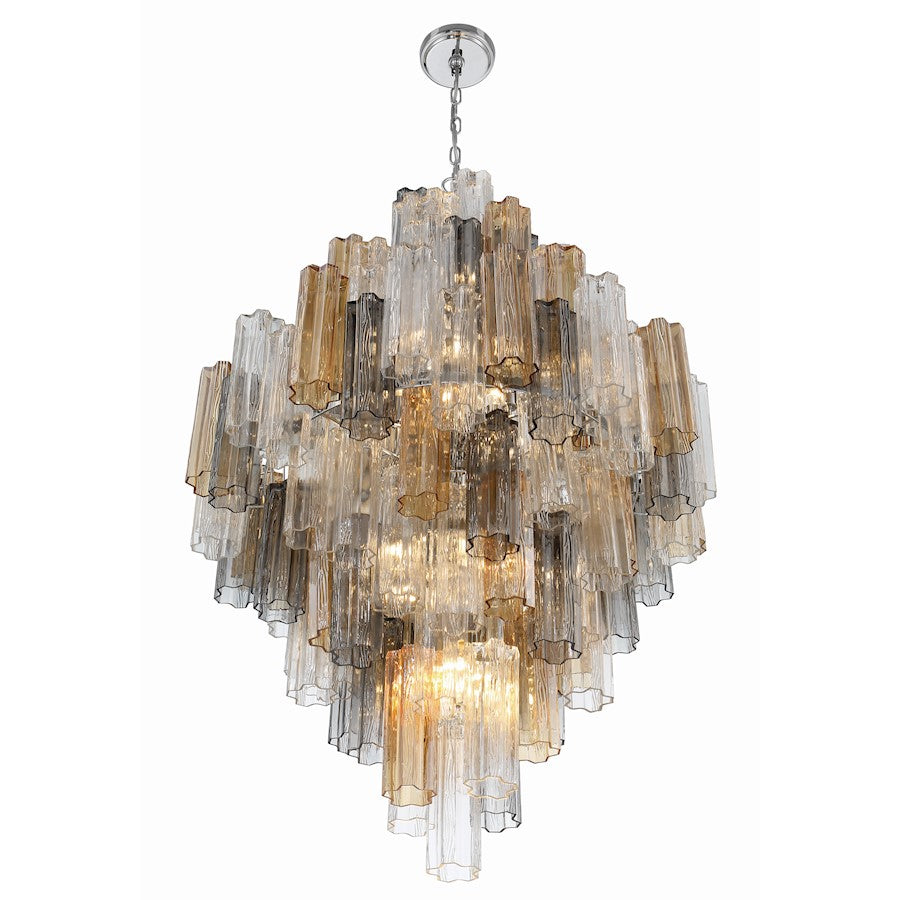 20 Light Chandelier, Polished Chrome