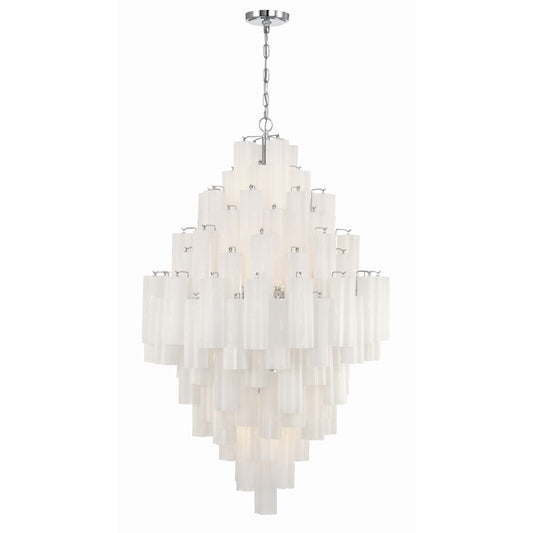 Crystorama Addis 20 Light Chandelier, Polished Chrome - ADD-319-CH-WH