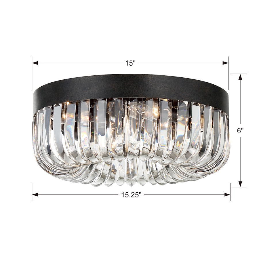 Crystorama Alister 5 Light Ceiling Mount, Charcoal Bronze