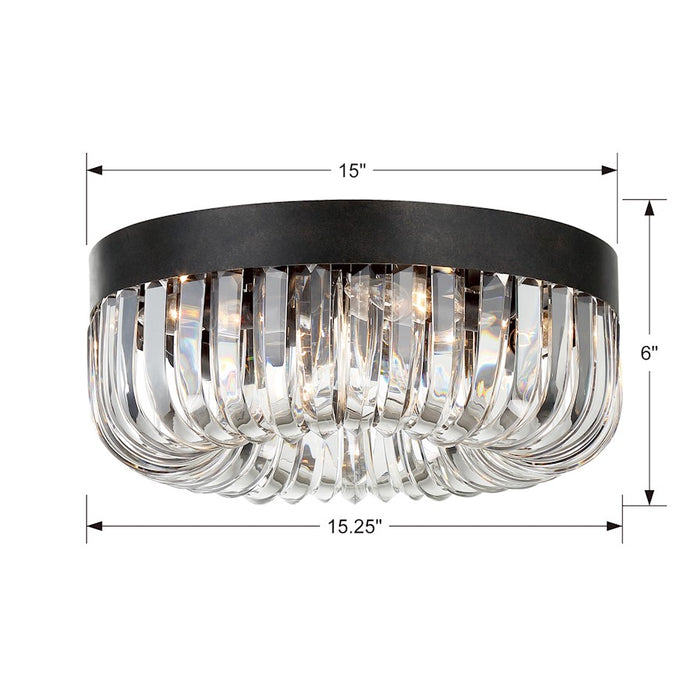 Crystorama Alister 5 Light Ceiling Mount, Charcoal Bronze