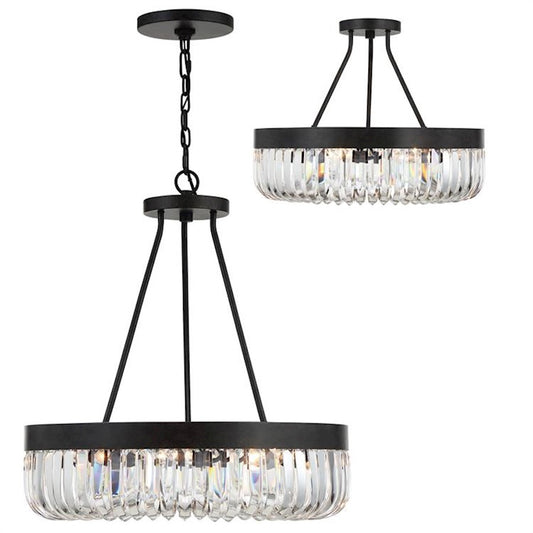 Crystorama Alister 8 Light Chandelier, Charcoal Bronze - ALI-B2008-CZ