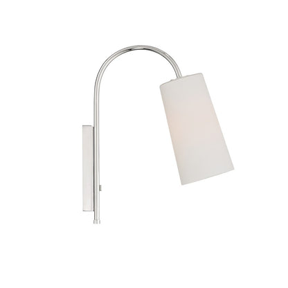 Crystorama Alexa 1 Light Wall Sconce, Polished Nickel/White - ALX-4501-PN