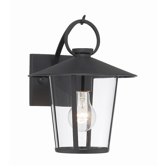 Crystorama Andover 1 Light Outdoor Wall Mount, Matte Black - AND-9201-CL-MK