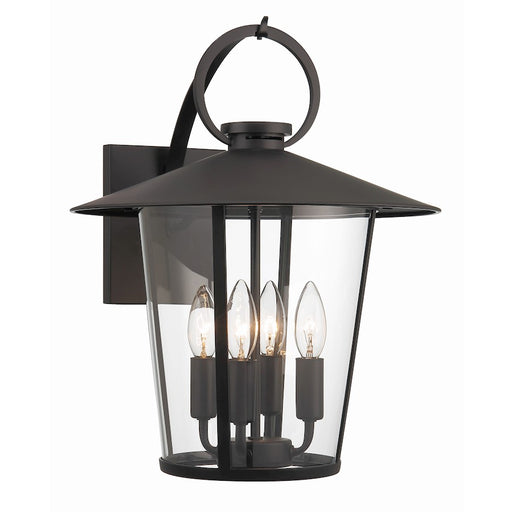 Crystorama Andover 4 Light Outdoor Wall Mount, Matte Black - AND-9202-CL-MK