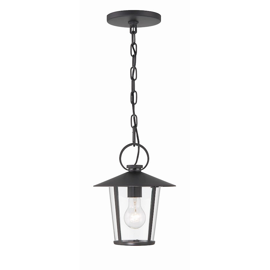 Crystorama Andover 1 Light Outdoor Chandelier, Matte Black - AND-9203-CL-MK