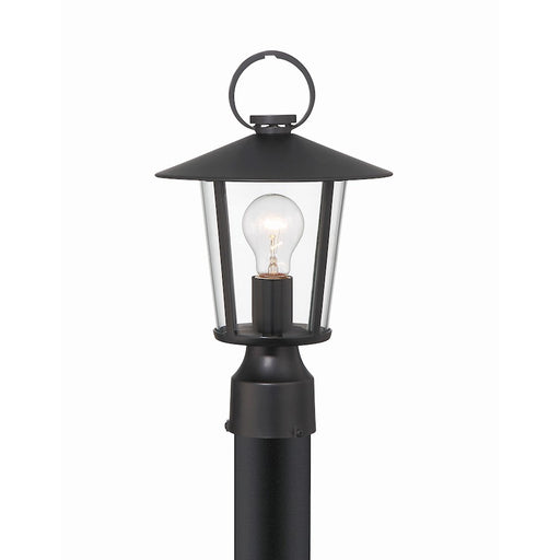 Crystorama Andover 1 Light Outdoor Post Mount, Matte Black - AND-9207-CL-MK