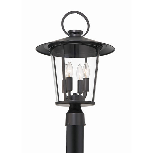 Crystorama Andover 4 Light Outdoor Post Mount, Matte Black - AND-9209-CL-MK