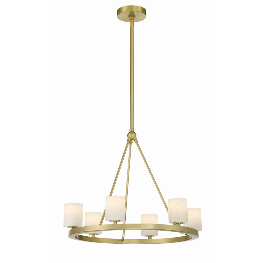 Crystorama Aragon 6 Light Chandelier, Soft Brass - ARA-10264-SB-ST