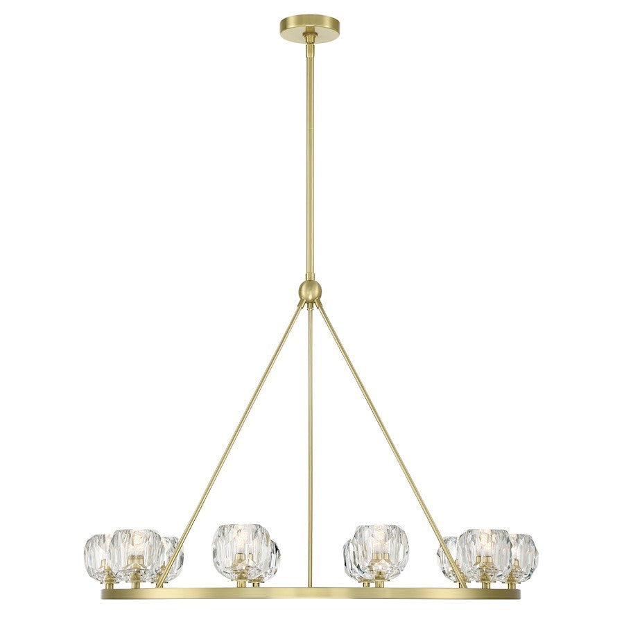 Crystorama Aragon 10 Light Chandelier, Soft Brass/Clear - ARA-10265-SB