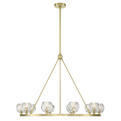 Crystorama Aragon 10 Light Chandelier, Soft Brass/Clear - ARA-10265-SB