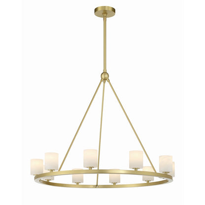 Crystorama Aragon 10 Light Chandelier, Soft Brass - ARA-10265-SB-ST