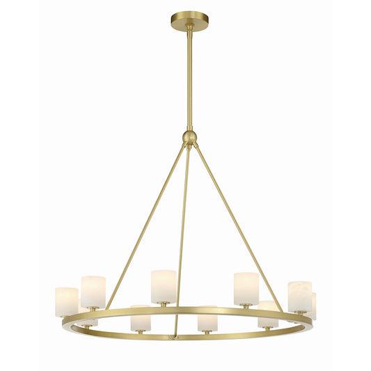 Crystorama Aragon 10 Light Chandelier, Soft Brass - ARA-10265-SB-ST