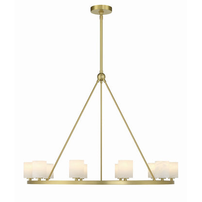 10 Light Chandelier, Soft Brass