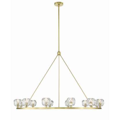 Crystorama Aragon 12 Light Chandelier, Soft Brass/Clear - ARA-10266-SB