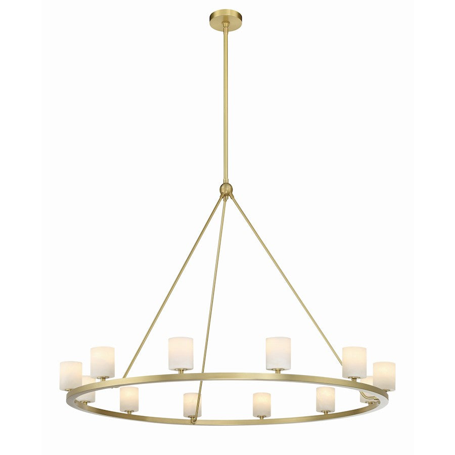 Crystorama Aragon 12 Light Chandelier, Soft Brass - ARA-10266-SB-ST