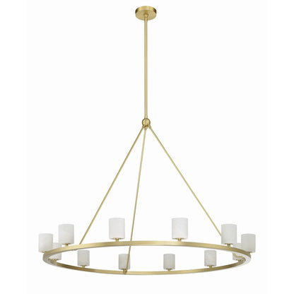 12 Light Chandelier, Soft Brass