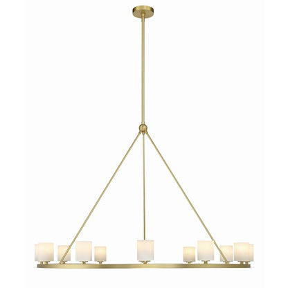 12 Light Chandelier, Soft Brass