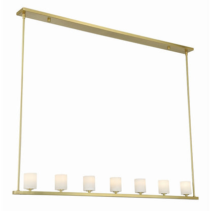 7 Light Chandelier, Soft Brass