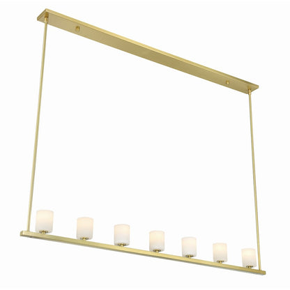 7 Light Chandelier, Soft Brass