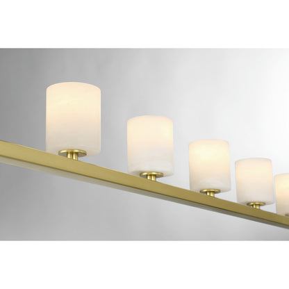 7 Light Chandelier, Soft Brass