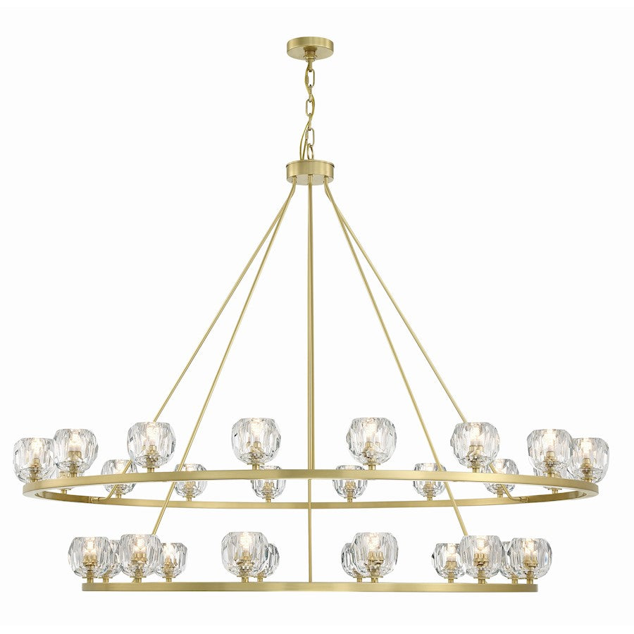 Crystorama Aragon 30 Light Chandelier, Soft Brass/Clear - ARA-10269-SB