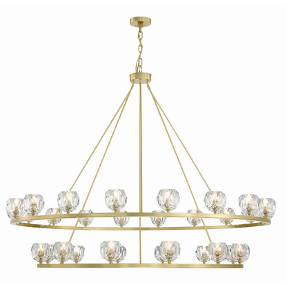 Crystorama Aragon 30 Light Chandelier, Soft Brass/Clear - ARA-10269-SB