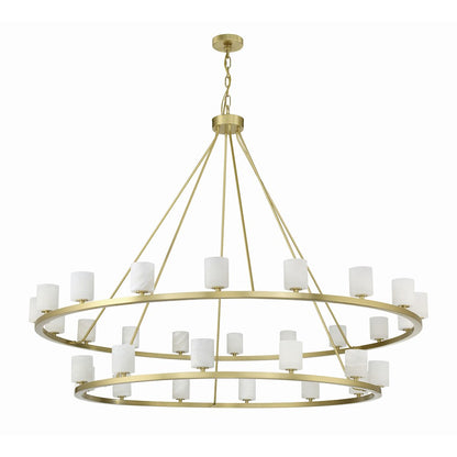 30 Light Chandelier, Soft Brass