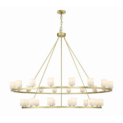 30 Light Chandelier, Soft Brass