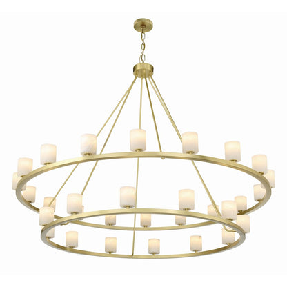 30 Light Chandelier, Soft Brass