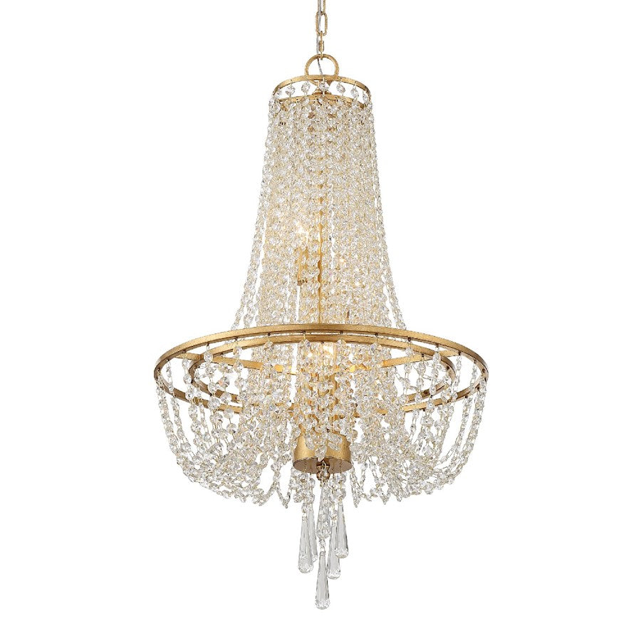 Crystorama Arcadia 4 Light Chandelier, Antique Gold - ARC-1907-GA-CL-MWP