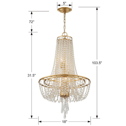 Arcadia Chandelier, Antique Gold