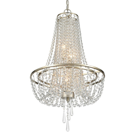 Arcadia Chandelier, Antique Silver