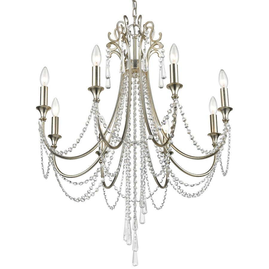 Arcadia Chandelier, Antique Silver