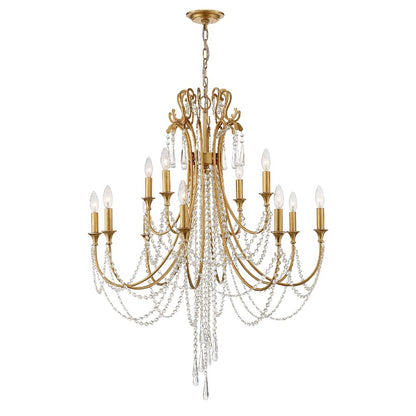 Arcadia Chandelier, Antique Gold