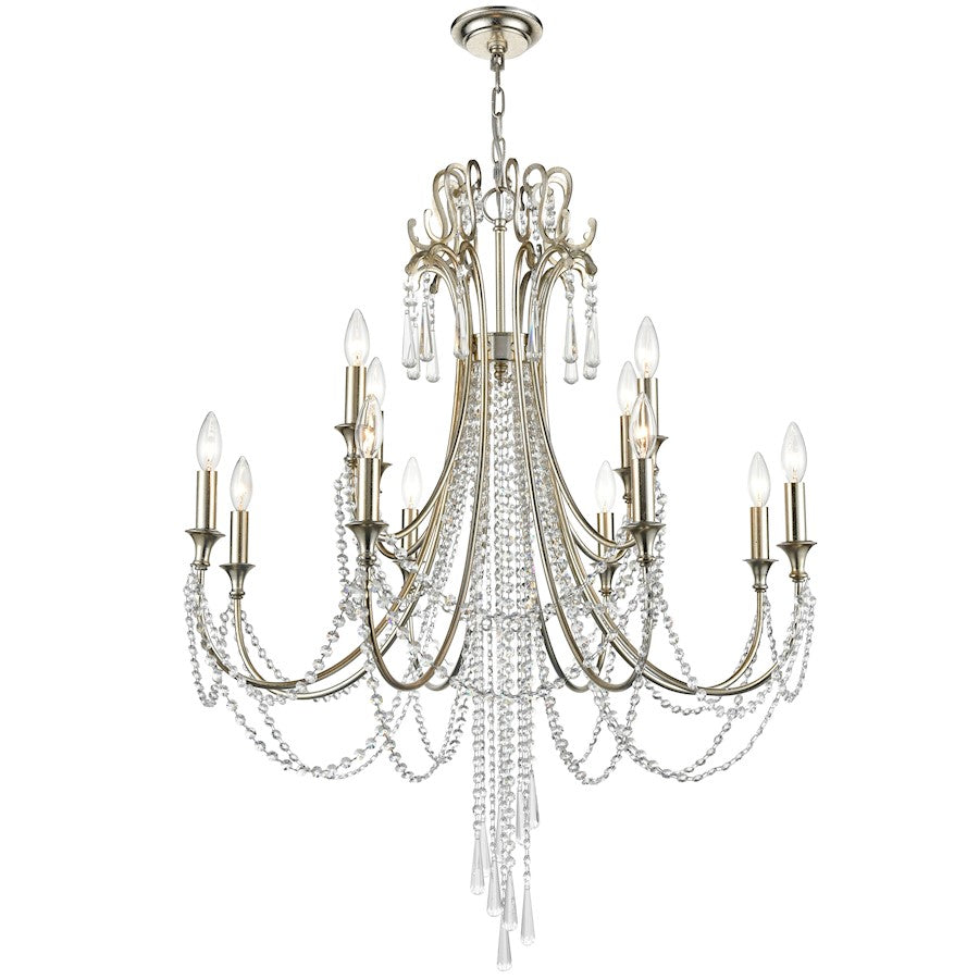 Arcadia Chandelier, Antique Silver