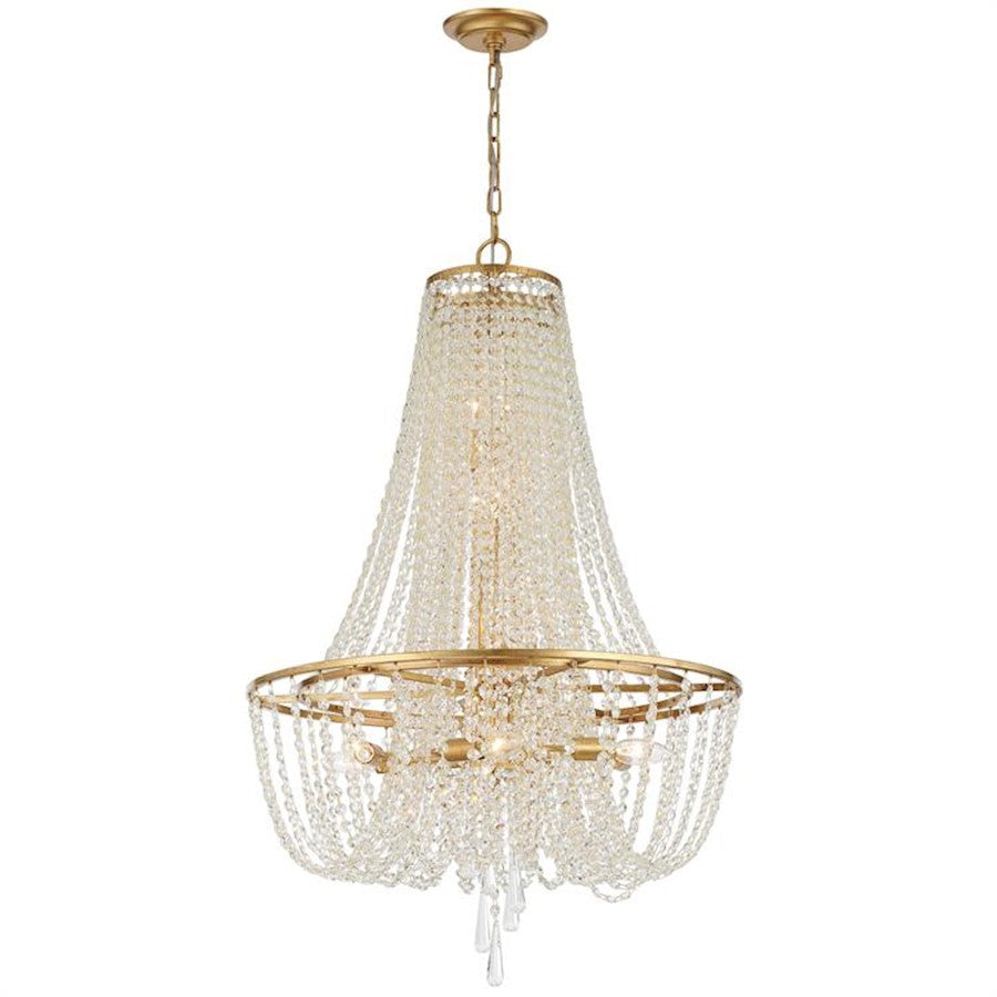 Crystorama Arcadia 9 Light Chandelier, Antique Gold - ARC-1917-GA-CL-MWP