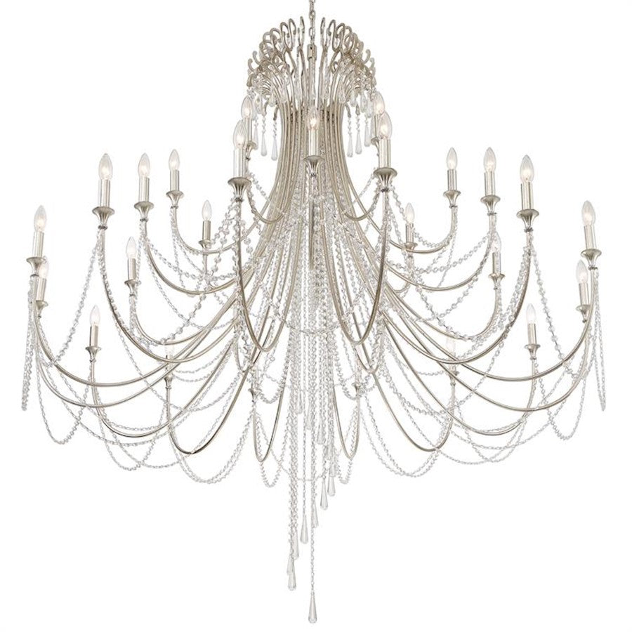 Crystorama Arcadia 28 Light Chandelier, Antique Silver - ARC-1929-SA-CL-MWP